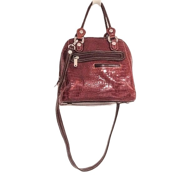 MC Marc Chantal Croc Embossed Western-Inspired Satchel ~ Shoulder Bag w/Key Tab! - Picture 12 of 16